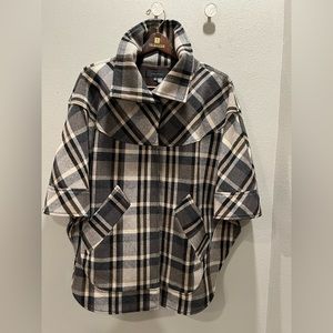 Zara Plaid Oversized Wool Cape